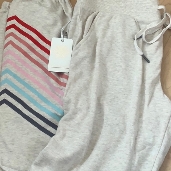 NWT Oatmeal Joggers with Rainbow Stripe PJ Salvage - Picture 3 of 3